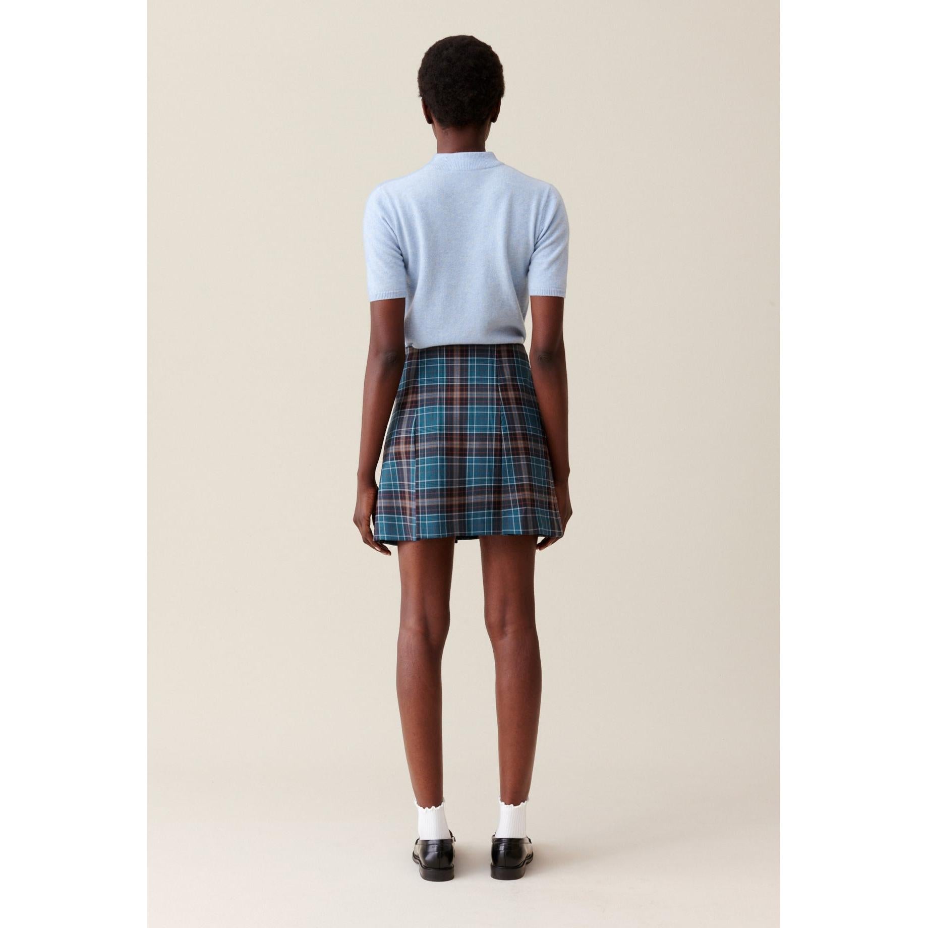 Checked Wool Skirt