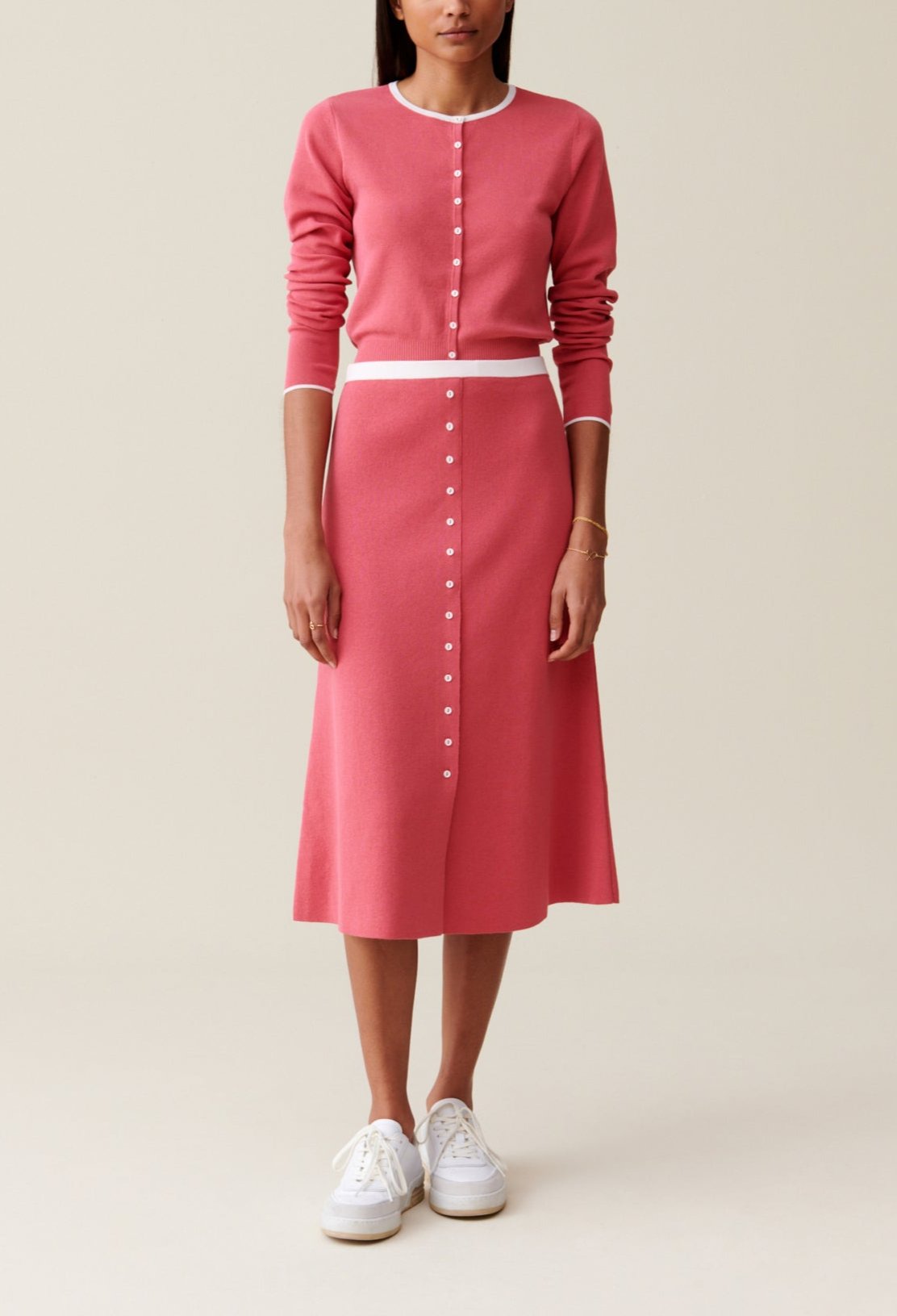 Knit Skirt - Maxi Plisso - Rosewood