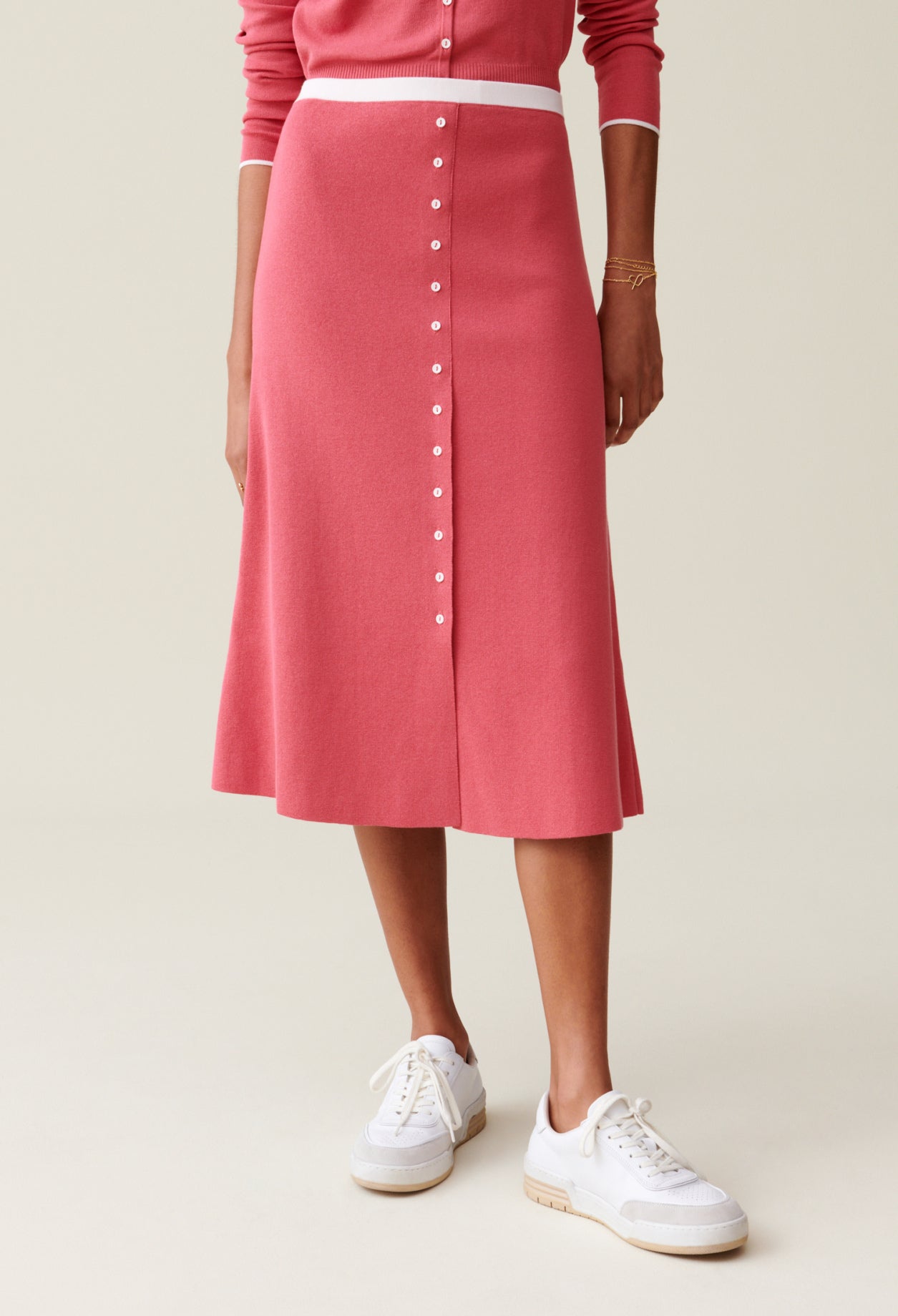 Knit Skirt - Maxi Plisso - Rosewood