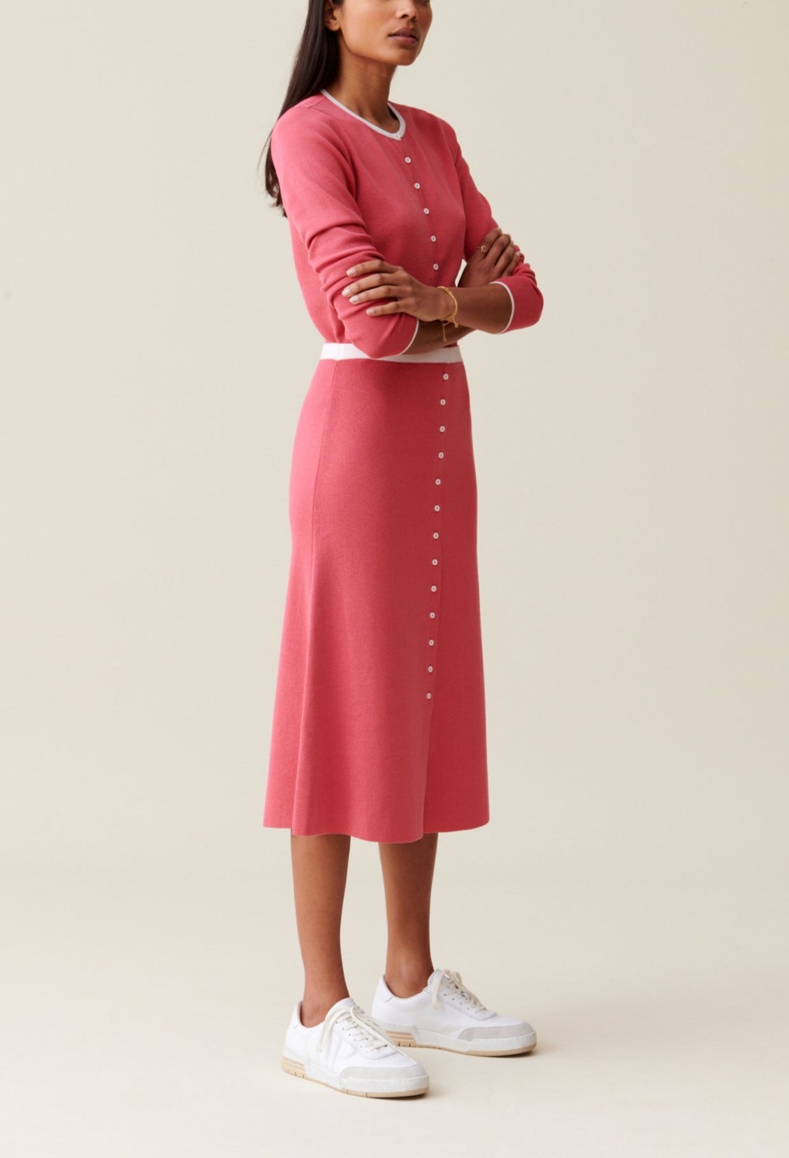 Knit Skirt - Maxi Plisso - Rosewood