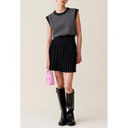 Claudie Pierlot - Jupe Courte Maille Gris Chiné