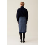 Jupe Monogramme Taille Haute Marine