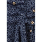 Jupe Monogramme Taille Haute Marine