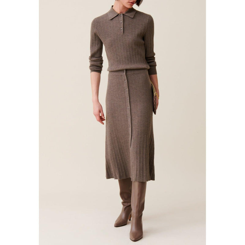Claudie Pierlot - Jupe Plissée Boutonnée Mi-Longue