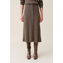 Jupe Plissée Boutonnée Mi-Longue