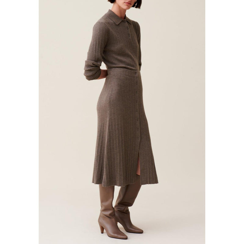 Claudie Pierlot - Jupe Plissée Boutonnée Mi-Longue