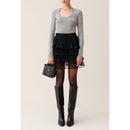 Claudie Pierlot - Jupe Courte Noire Volants