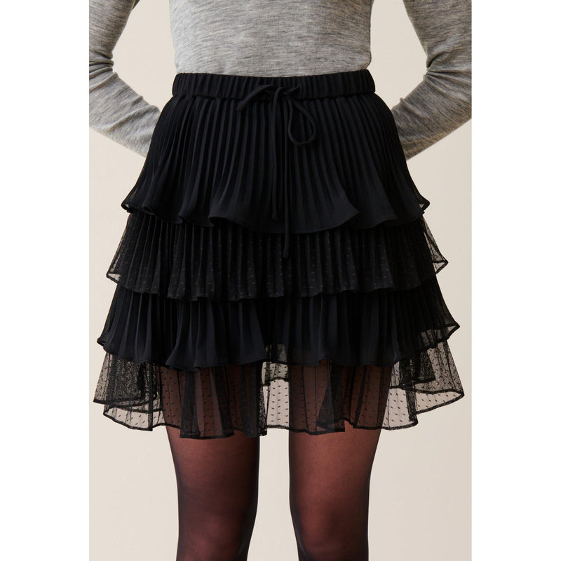 Claudie Pierlot - Jupe Courte Noire Volants