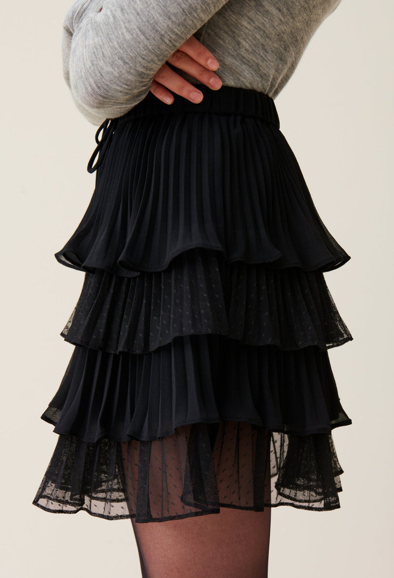 Claudie Pierlot - Jupe Courte Noire Volants