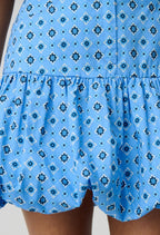 Jupe Sunebis Print Bleu Fonce