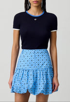 Jupe Sunebis Print Bleu Fonce