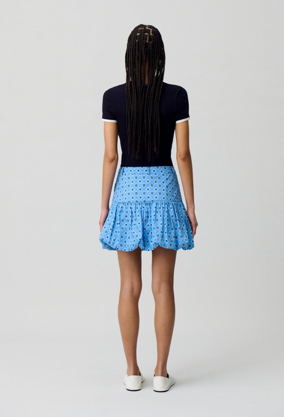 Jupe Sunebis Print Bleu Fonce