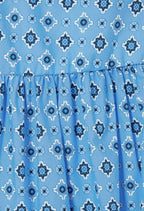Jupe Sunebis Print Bleu Fonce