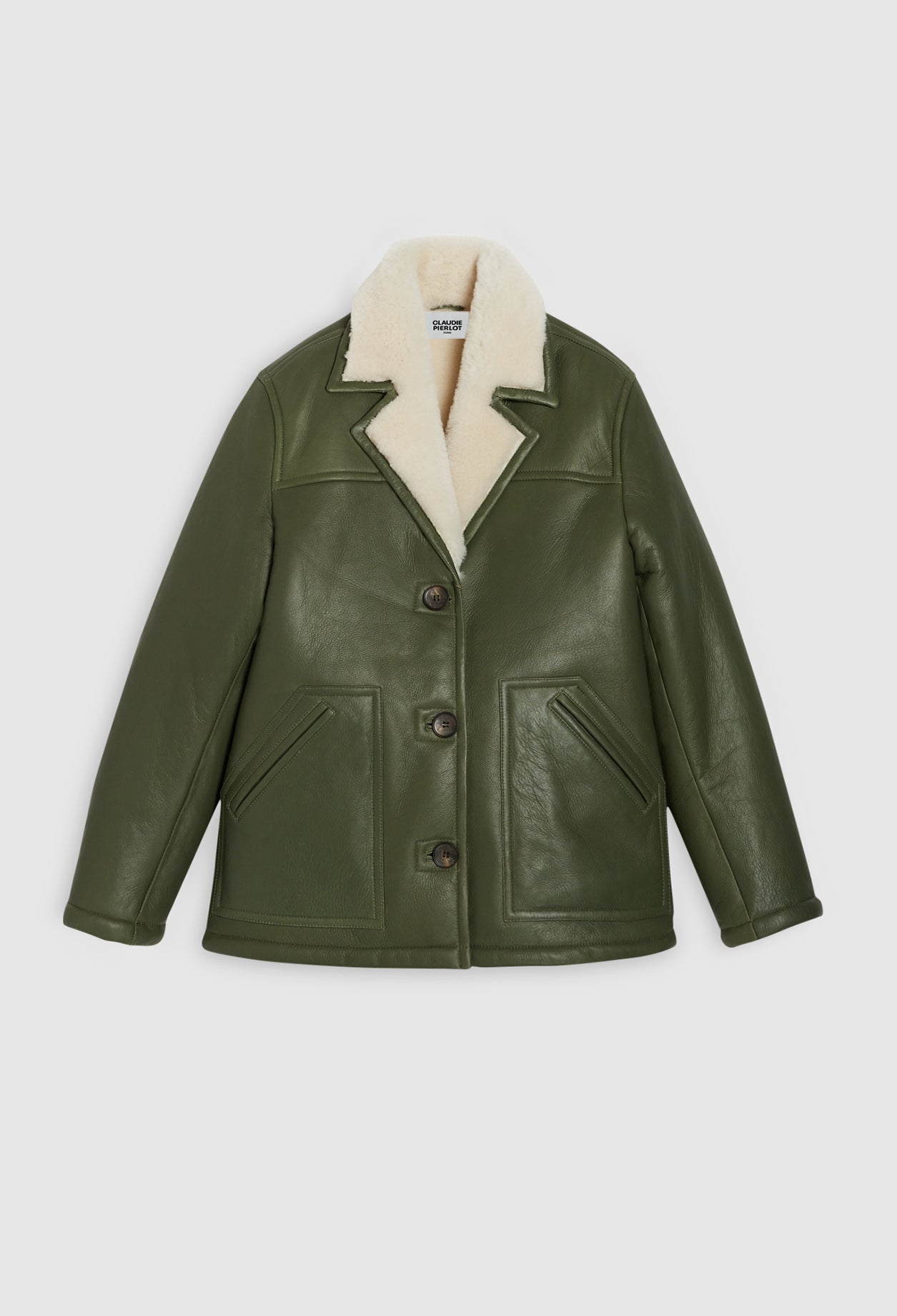 Claudie Pierlot - Peau Lainée - Fenda - Kaki