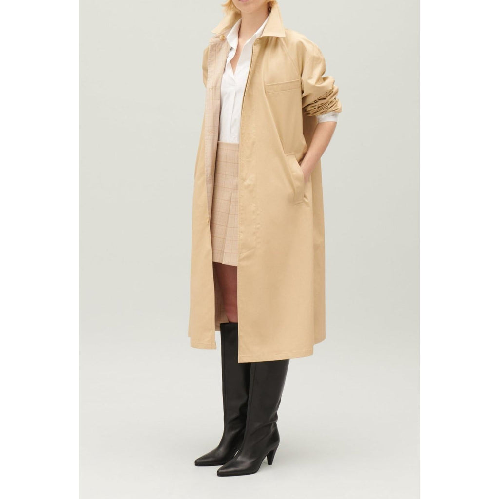 Beige Mid-Length Reversible Coat
