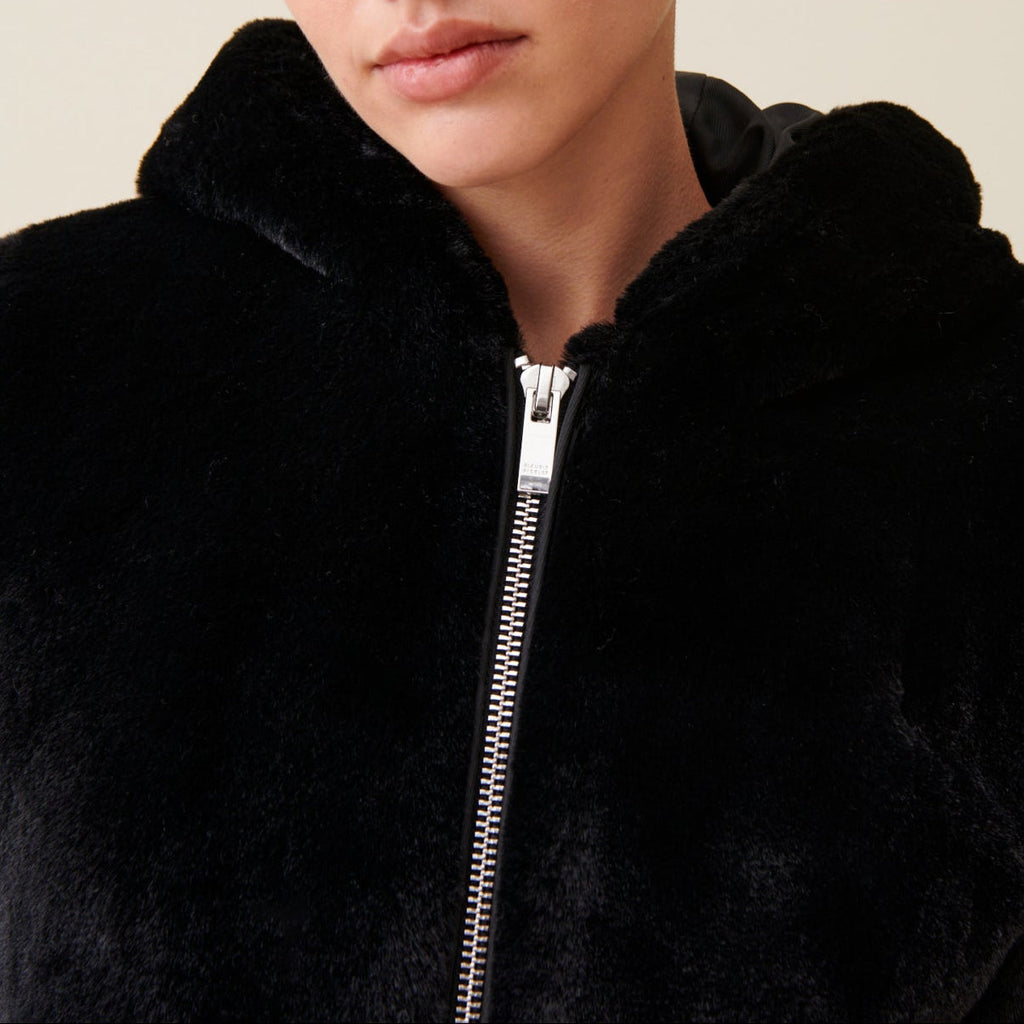Claudie Pierlot - Veste Fausse Fourrure À Capuche
