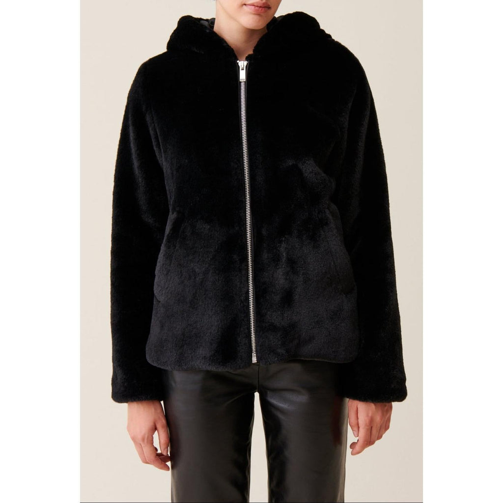 Claudie Pierlot - Veste Fausse Fourrure À Capuche