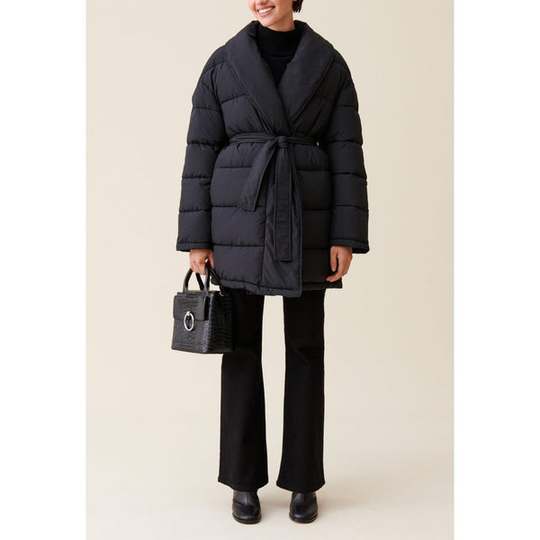 Shawl Collar Down Jacket With Belt