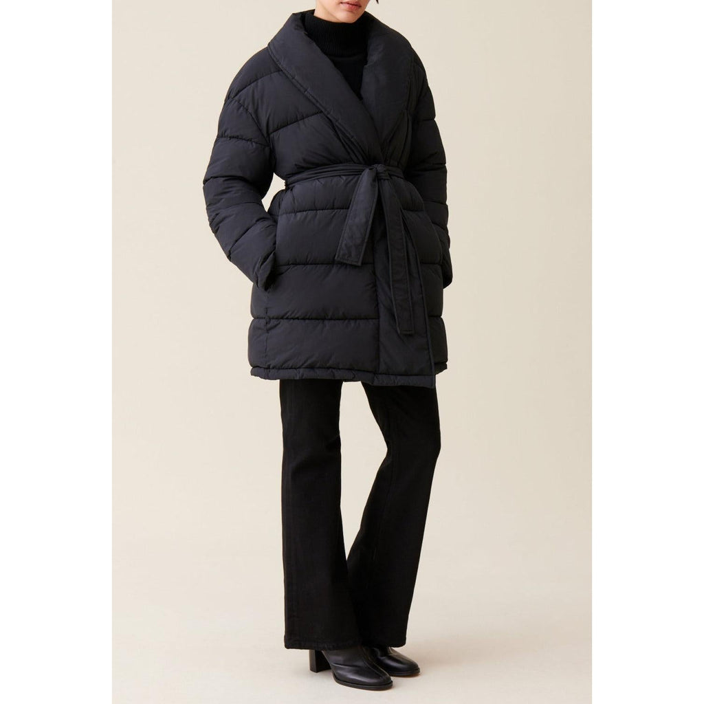 Shawl Collar Down Jacket With Belt