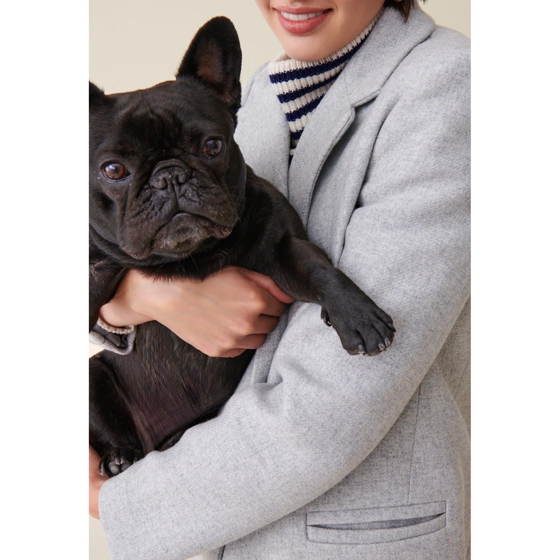 Mid-Length Light Gray Tailored Coat