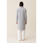 Mid-Length Light Gray Tailored Coat