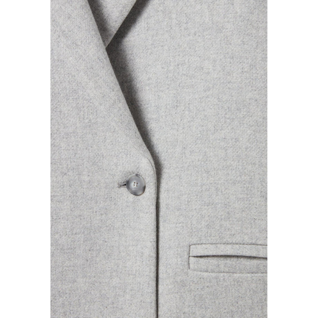 Mid-Length Light Gray Tailored Coat