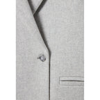 Mid-Length Light Gray Tailored Coat