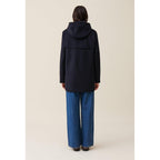 Navy Blue Short Hooded Coat
