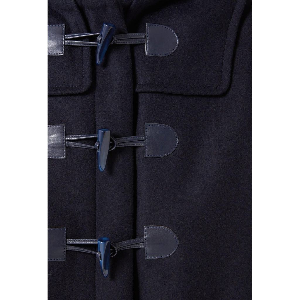Navy Blue Short Hooded Coat