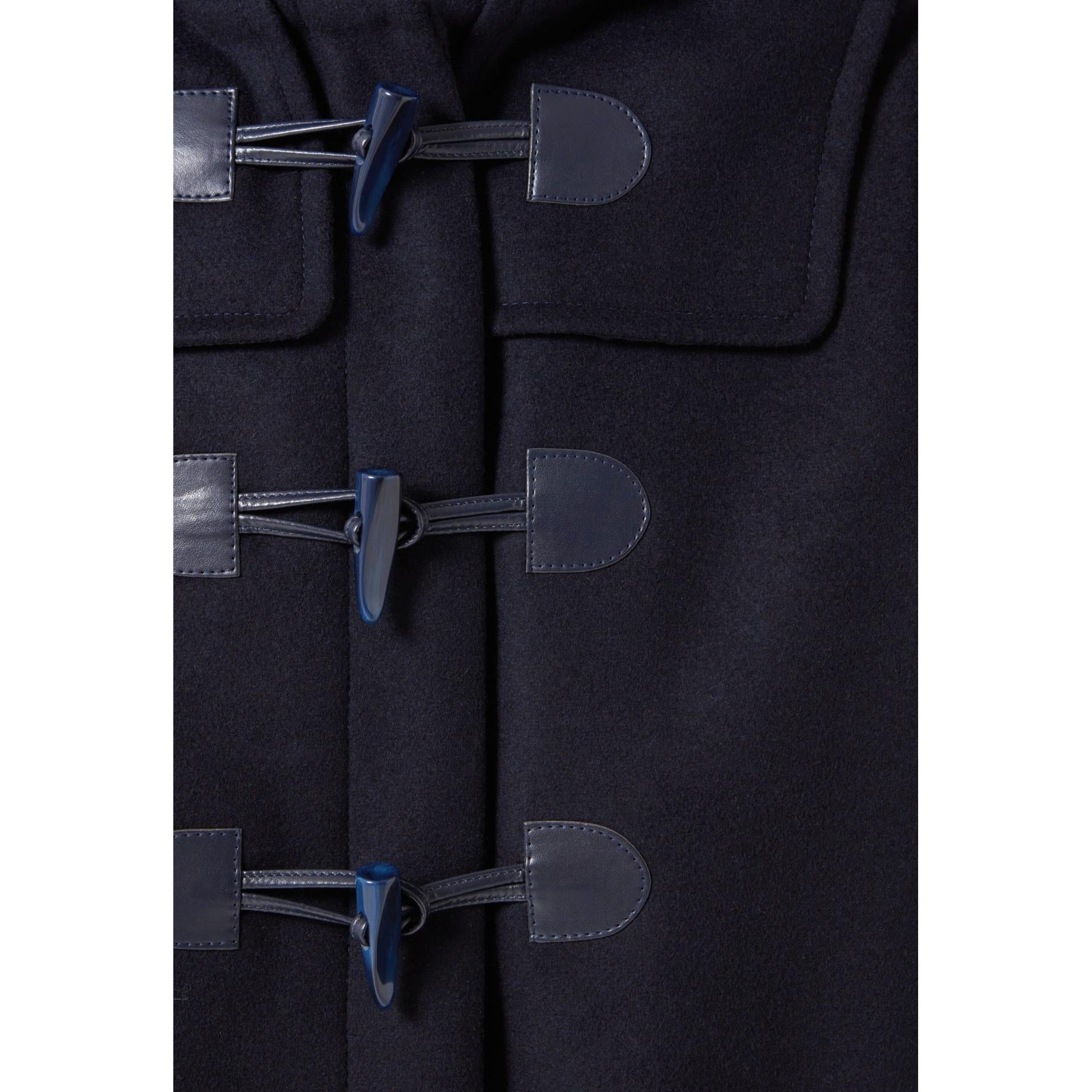 Navy Blue Short Hooded Coat