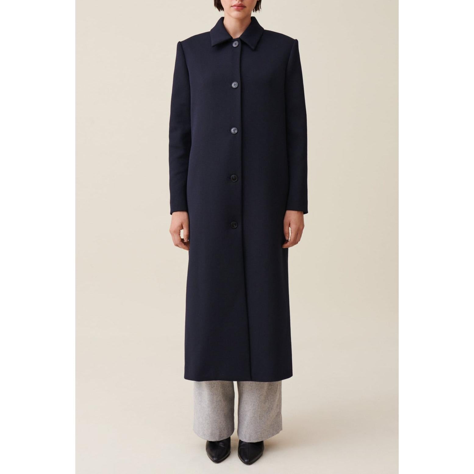Long Straight Cut Blue Coat