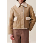 Claudie Pierlot - Short Shearling Jacket Beige