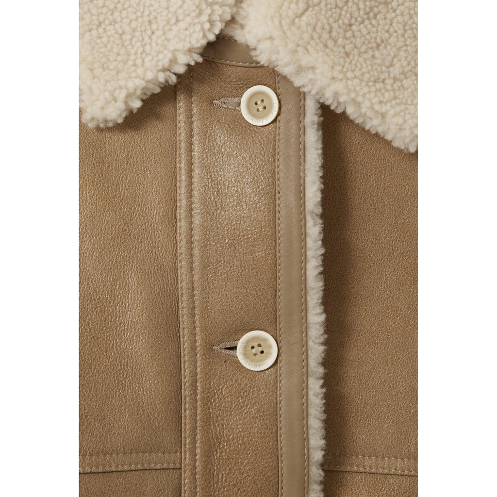 Claudie Pierlot - Short Shearling Jacket Beige