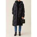 Long Quilted Hooded Down Jacket