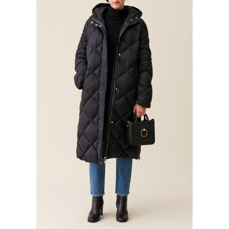 Chaqueta larga acolchada con capucha