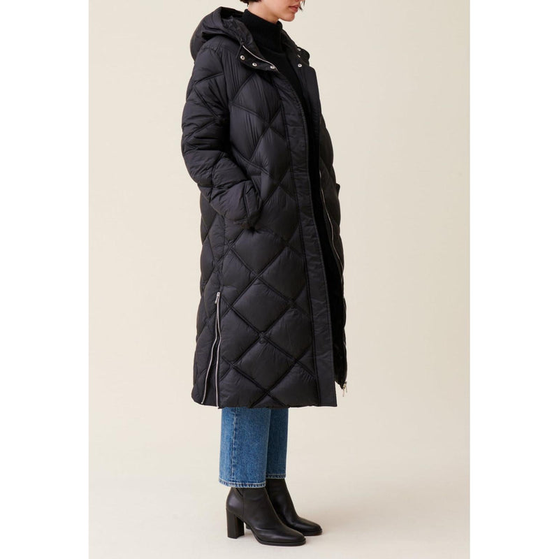 Chaqueta larga acolchada con capucha