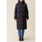 Long Quilted Hooded Down Jacket