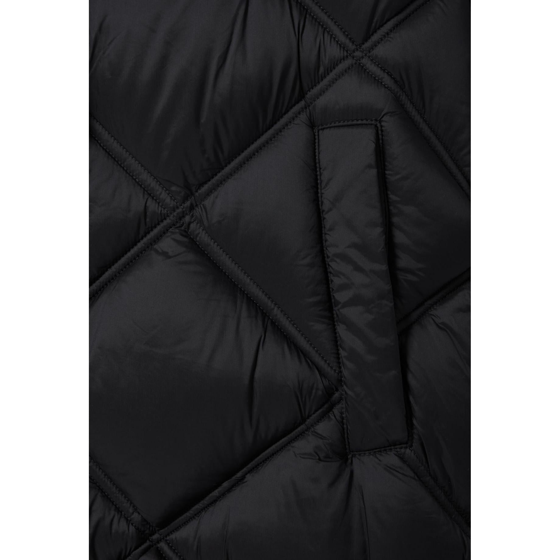 Long Quilted Hooded Down Jacket
