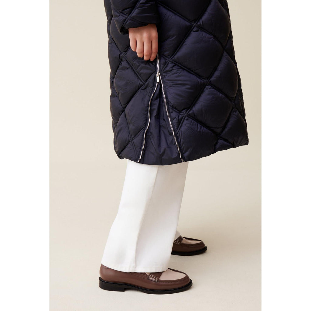 Long Quilted Hooded Down Jacket