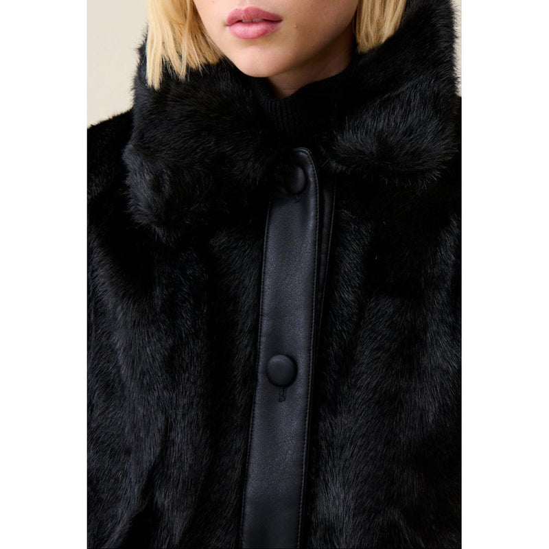 Manteau Fausse Fourrure Noir