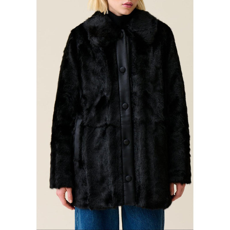Manteau Fausse Fourrure Noir