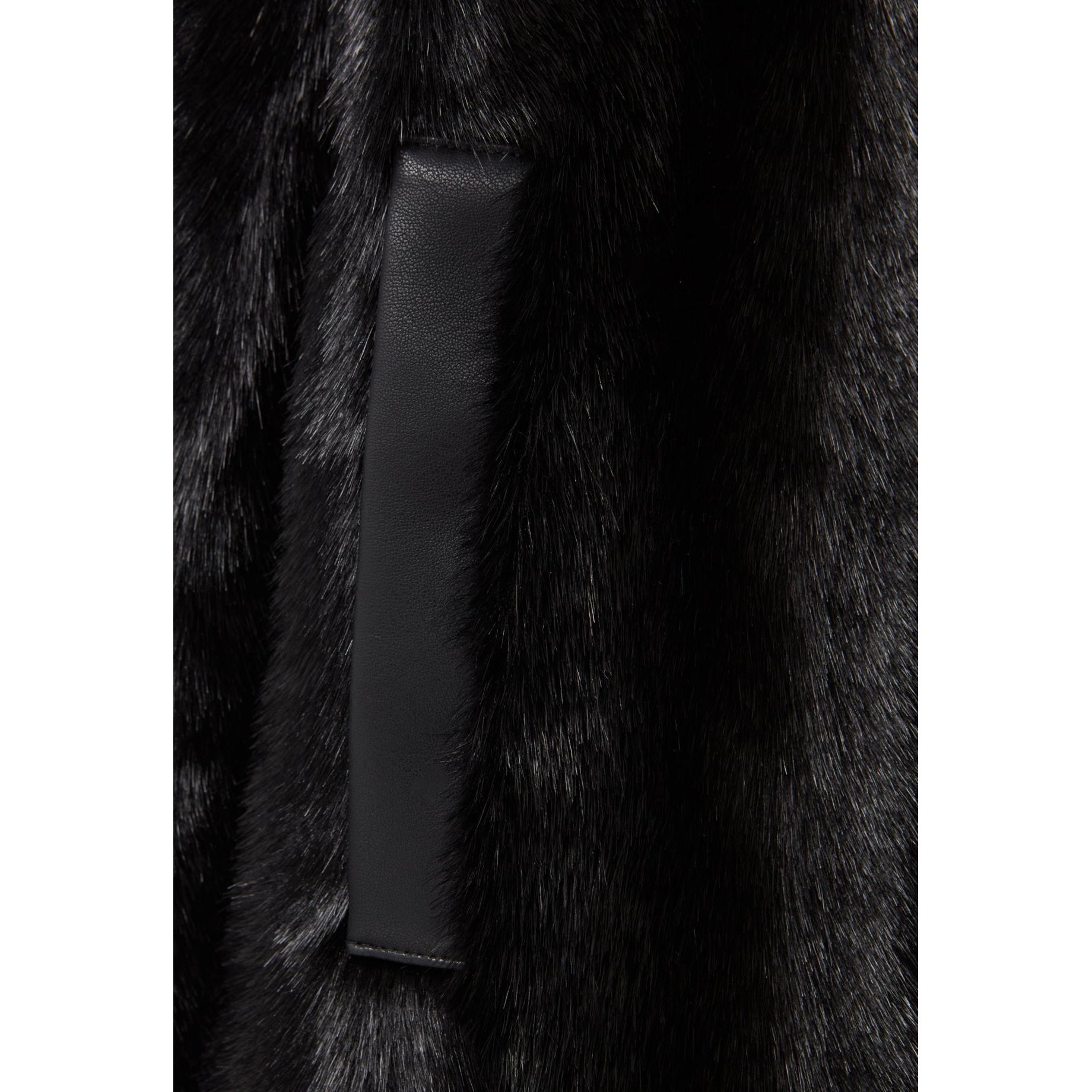 Black Faux Fur Coat