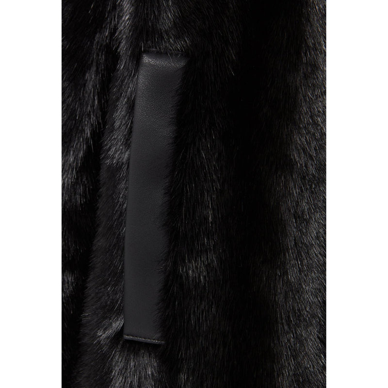 Manteau Fausse Fourrure Noir