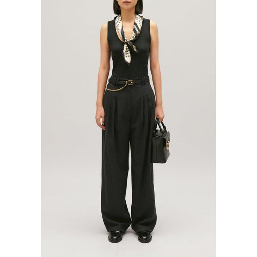 Pantalon Large Gris Chiné