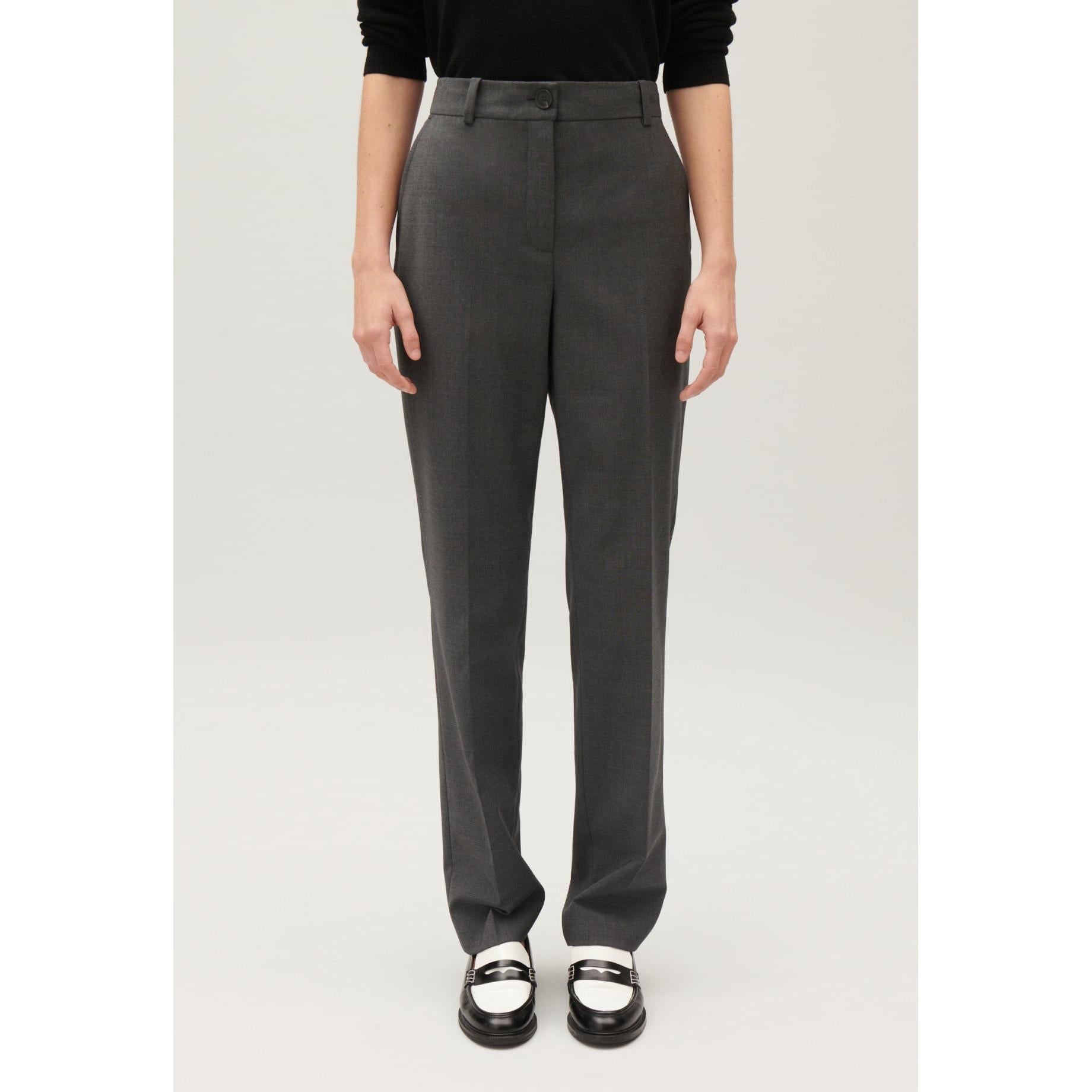 Pantalón de Traje Gris Jaspeado