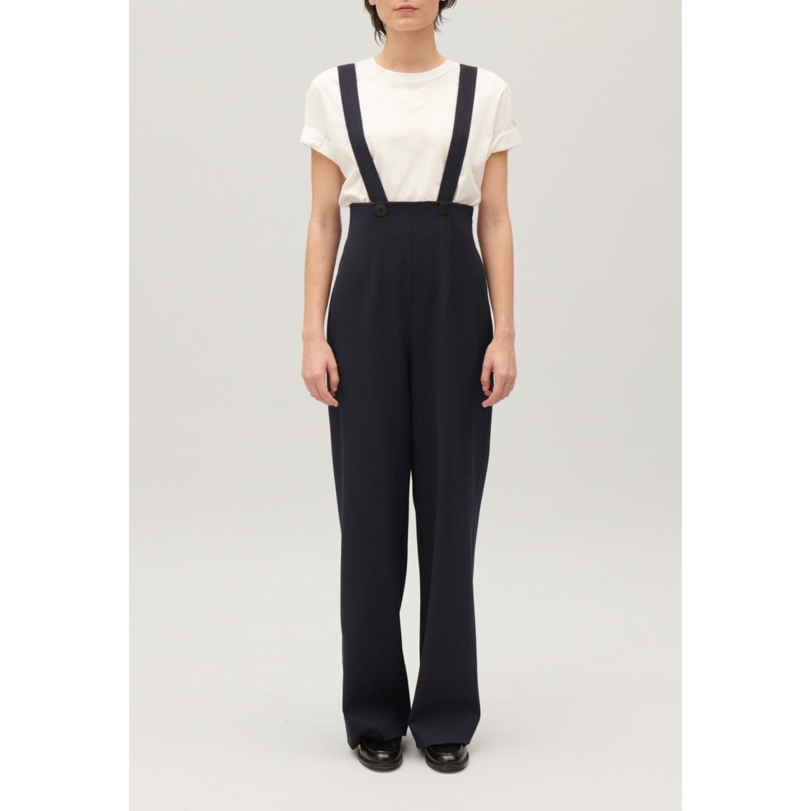 Pantalón Con Tirantes Azul Marino