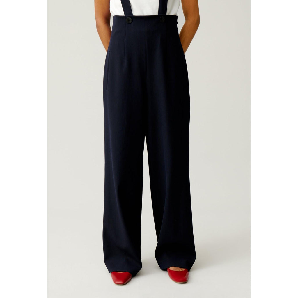 Navy Suspenders Trousers