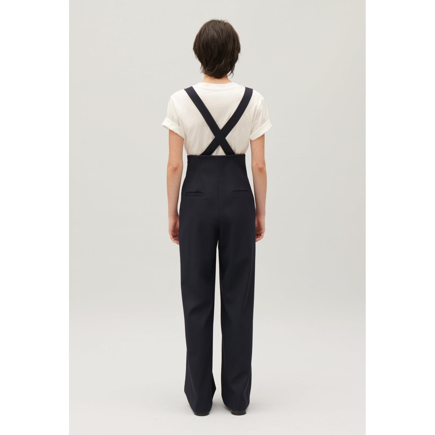 Pantalón Con Tirantes Azul Marino