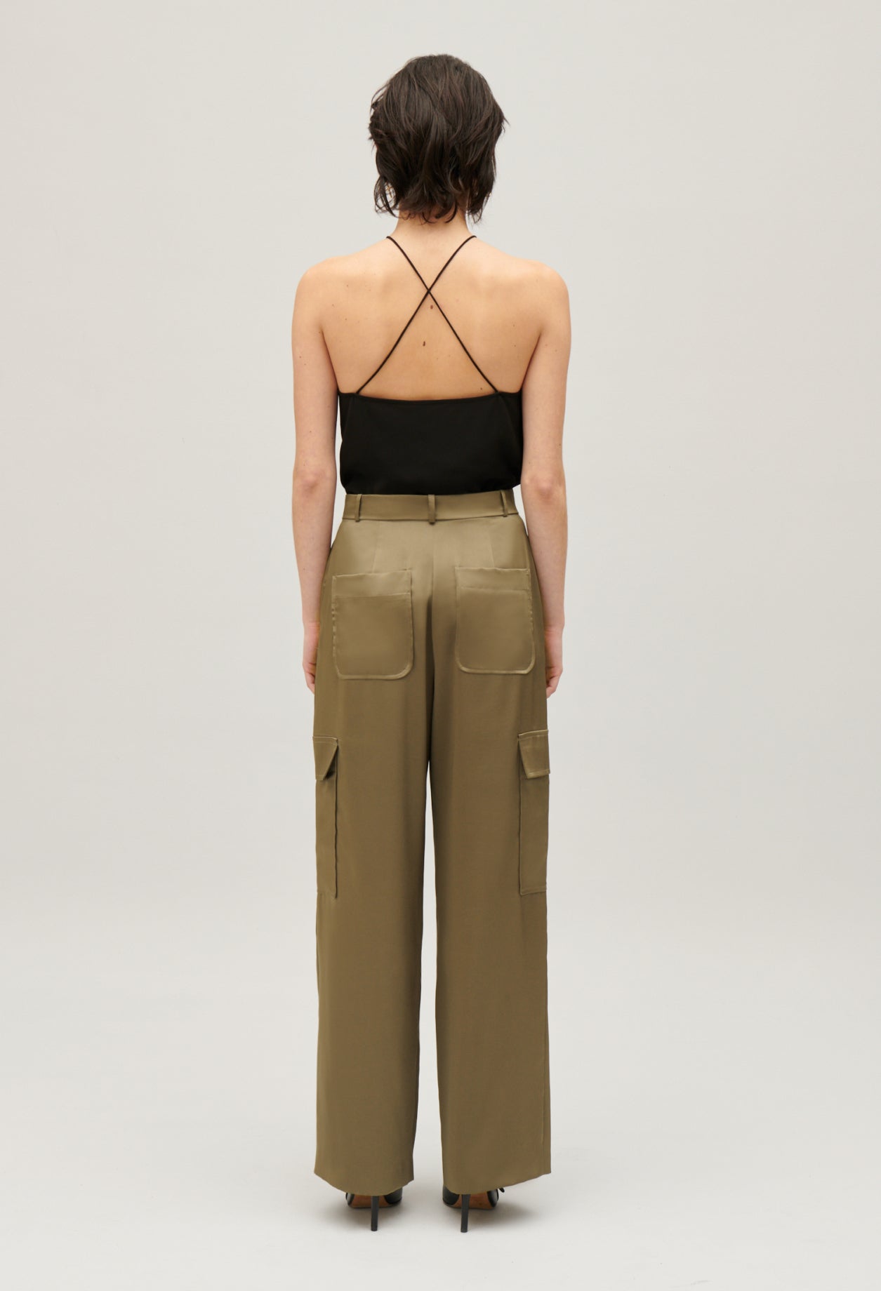 Trousers - Palmesatin - Khaki