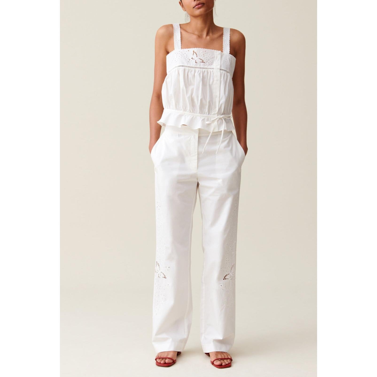 Pantalon Droit Brodé